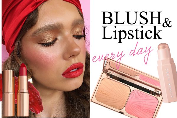 blush and lipstick