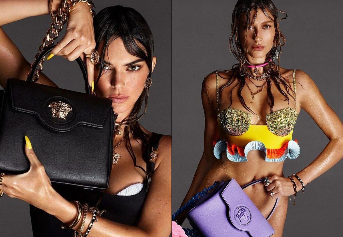 hailey bieber kendall jenner versace
