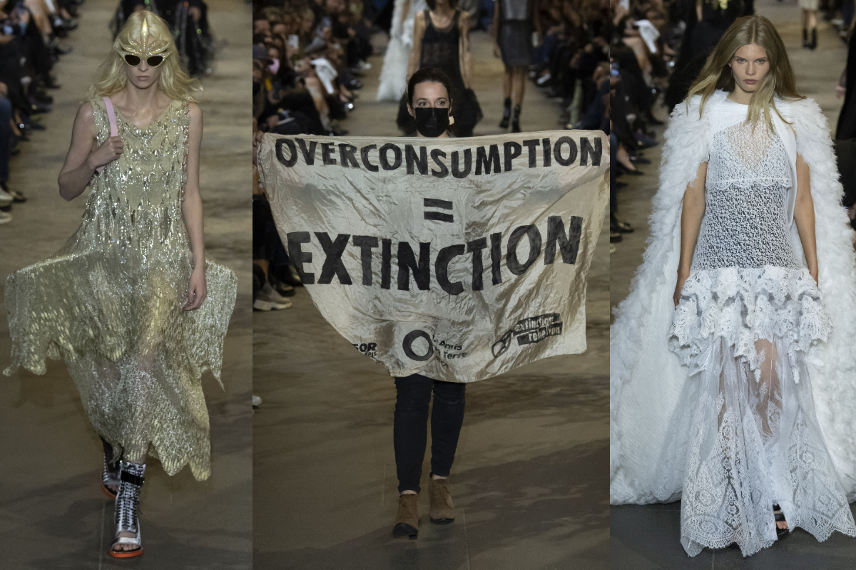 Protest neregizat pe podiumul Louis Vuitton